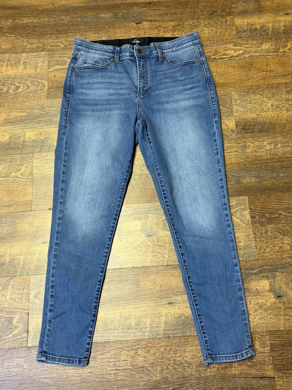 Lularoe Magic Waist Skinny Jeans Womens 32 Blue Stretch Comfort High Rise Ankle